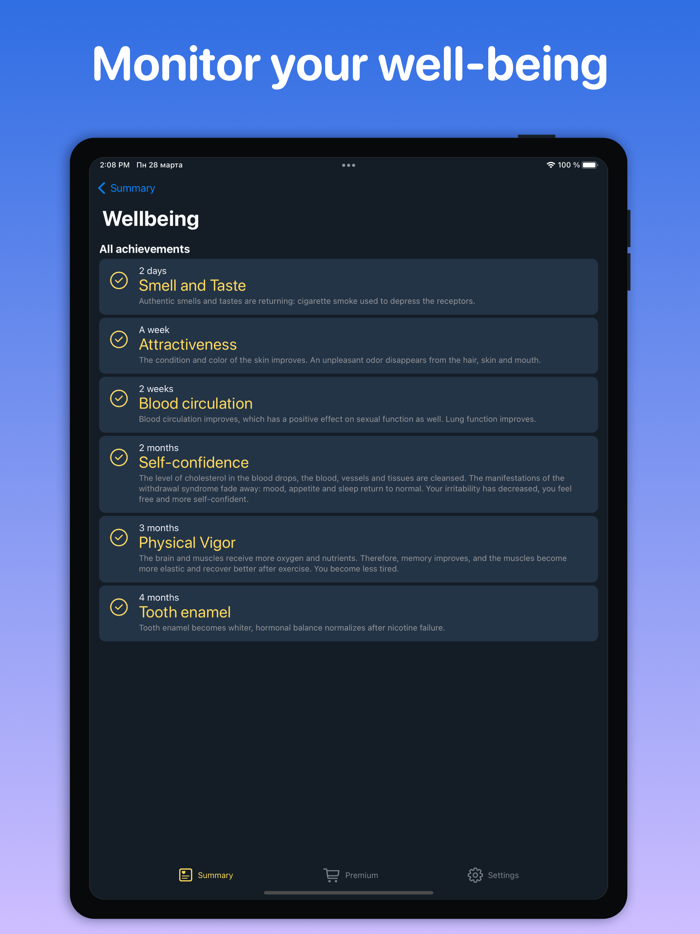 Stop smoking tracker quit app