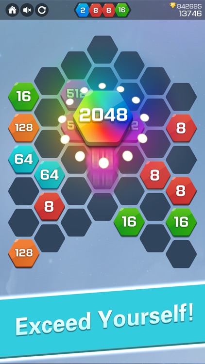 2048 Hexa Puzzle - Merge Block screenshot-3
