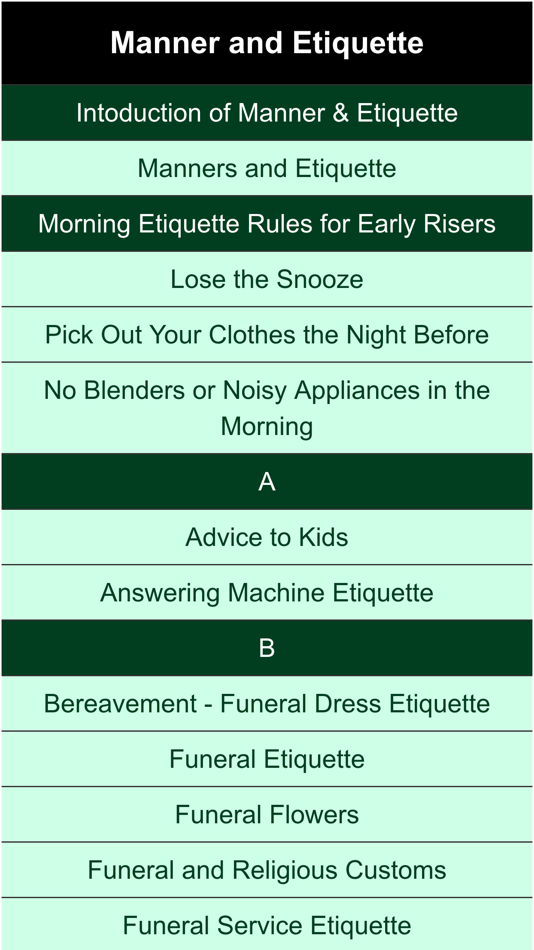 manner and etiquettes - 1.3 - (iOS)