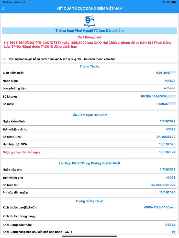 iNguoi - Tra Cứu Phạt Nguội