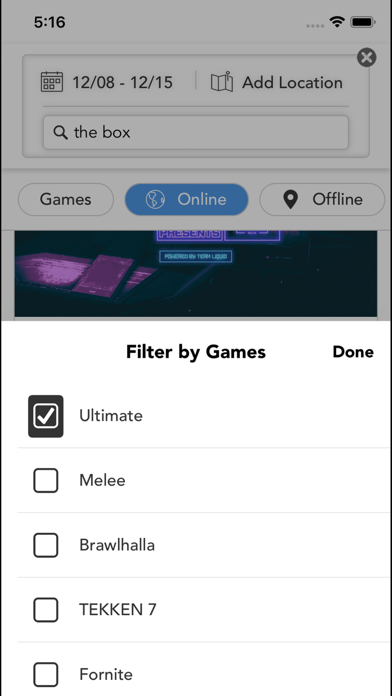Gym - start.gg app client Screenshot