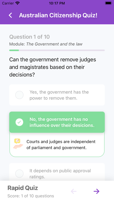 AU Citizenship Preparation Screenshot
