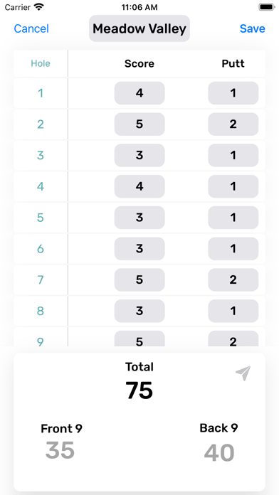 My Easy Golf Scorecard Screenshot