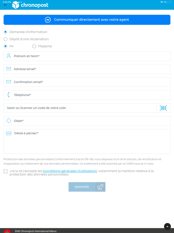 Chronopost Maroc iPad screenshot 4 - Business app