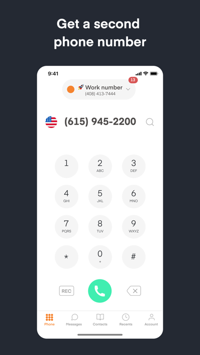 Phoner: Second Phone Number Screenshot
