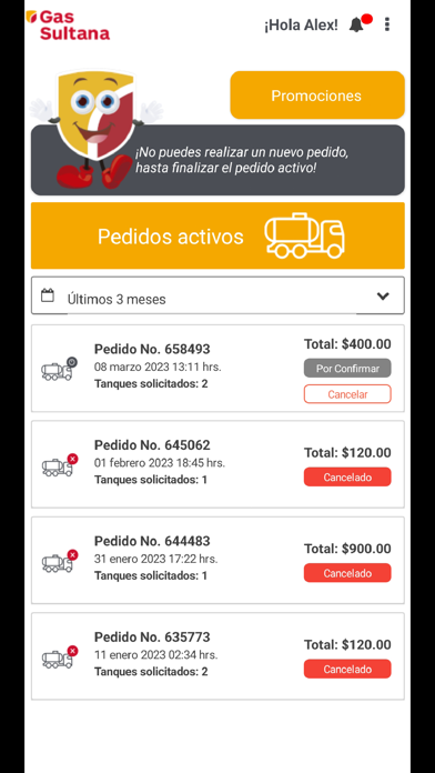 Pedidos Gas Sultana Screenshot