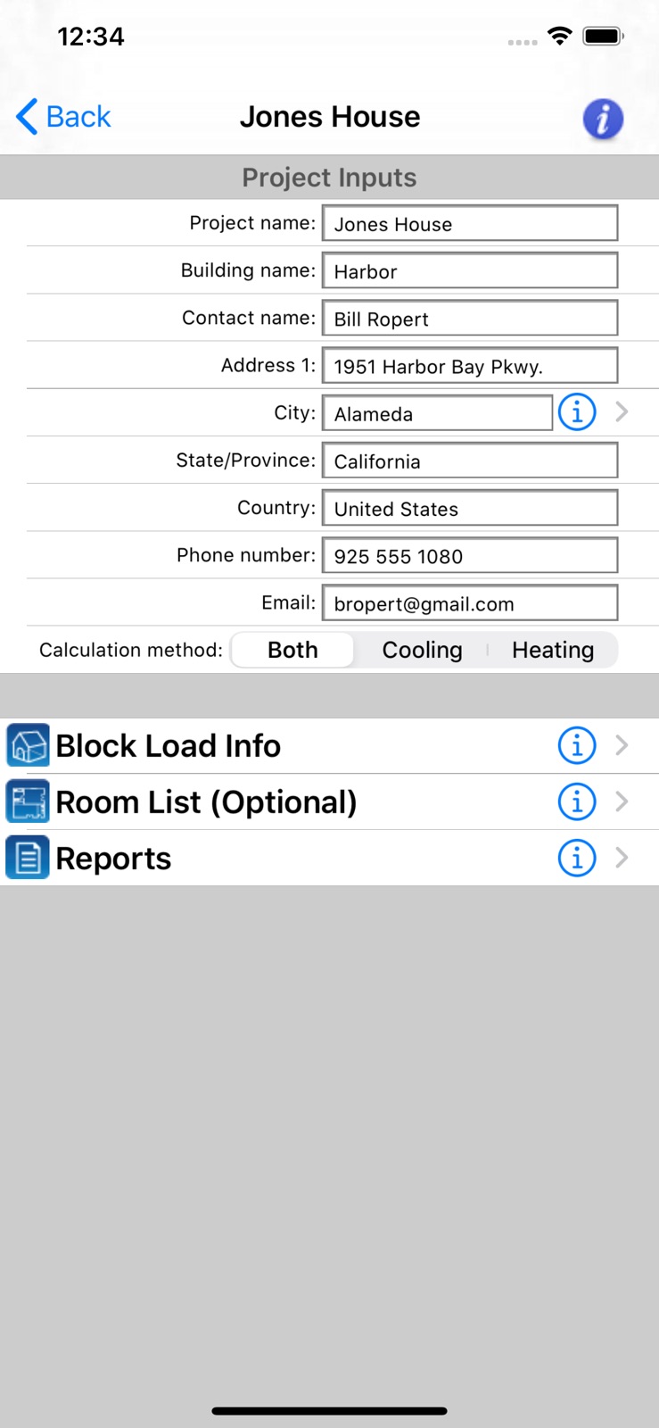 HVAC Residential Load Calcs iphone screenshot 2