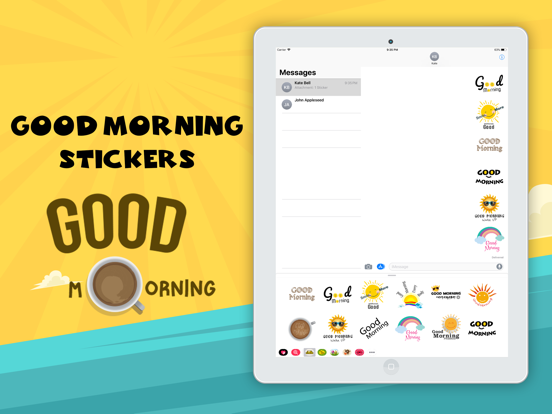 Good Morning Typography Emojis iPad screenshot