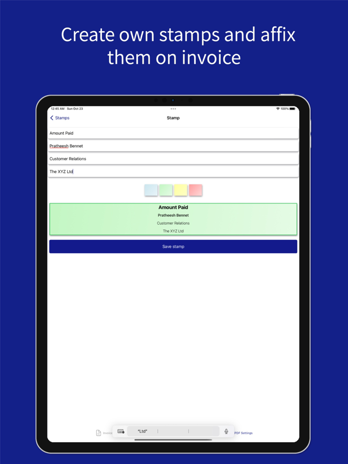 Invoice and Bills in MS Excel
