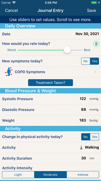 COPD Manager Screenshot