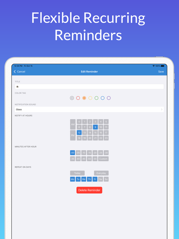 Screenshot #6 pour Regular Reminders: Hourly Memo