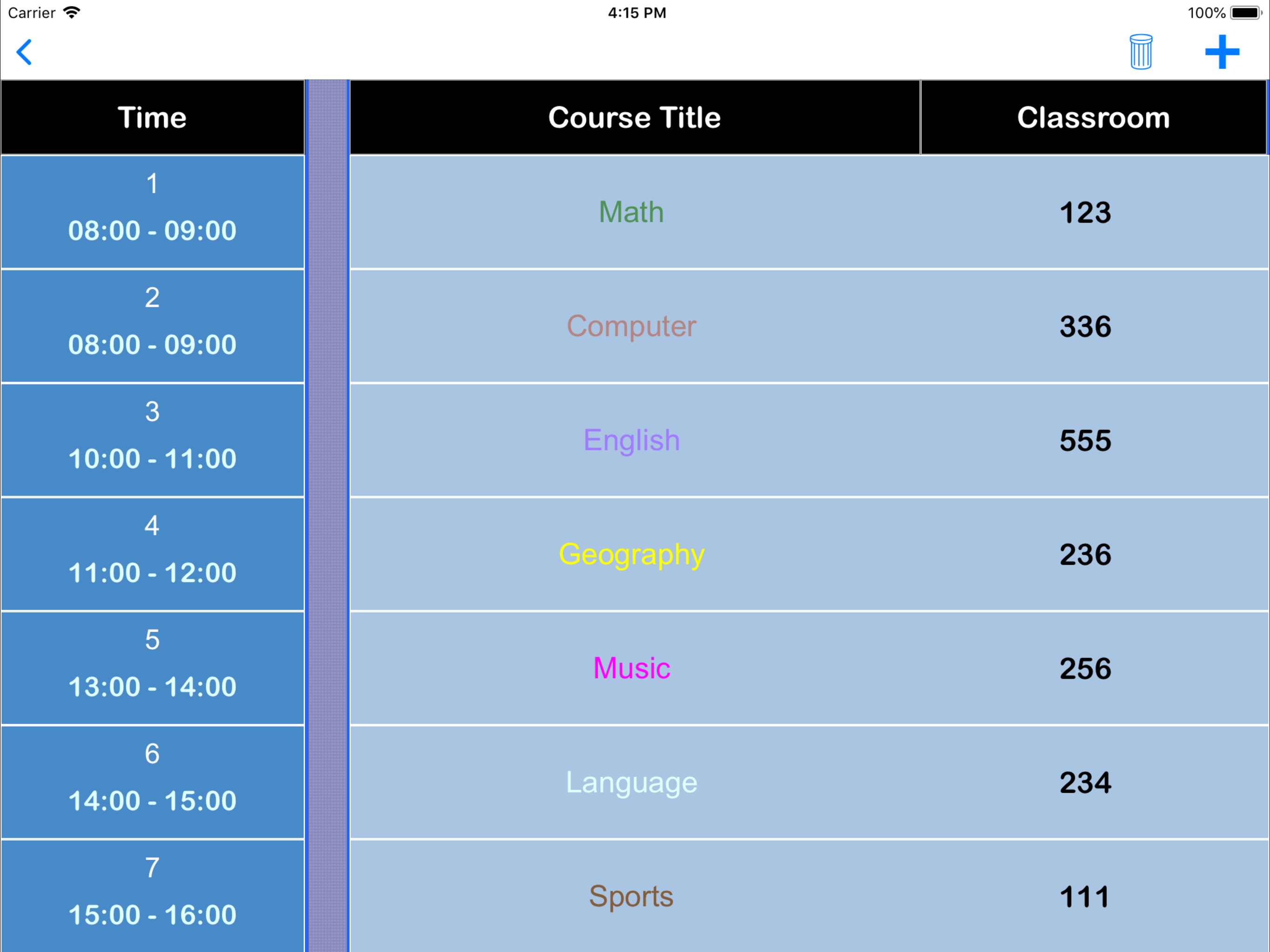 TC Curriculum Table screenshot 8