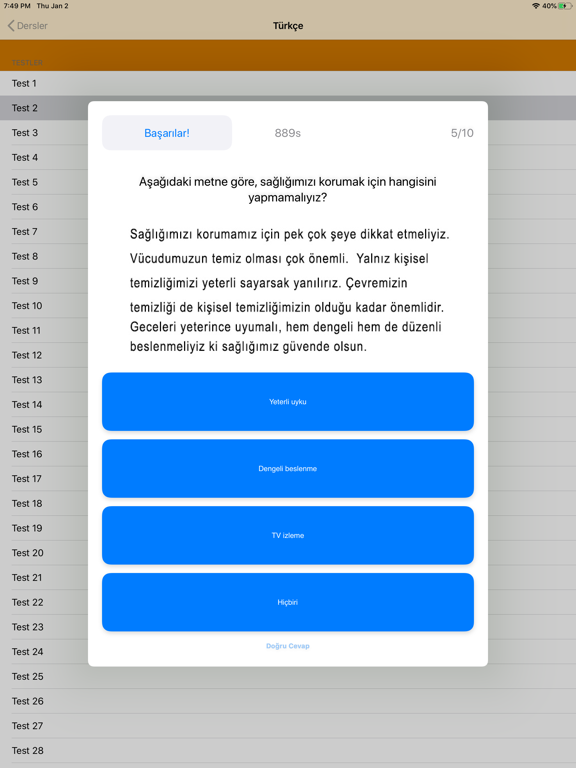 Screenshot #6 pour Test Merkezi İlkokul 2.Sınıf