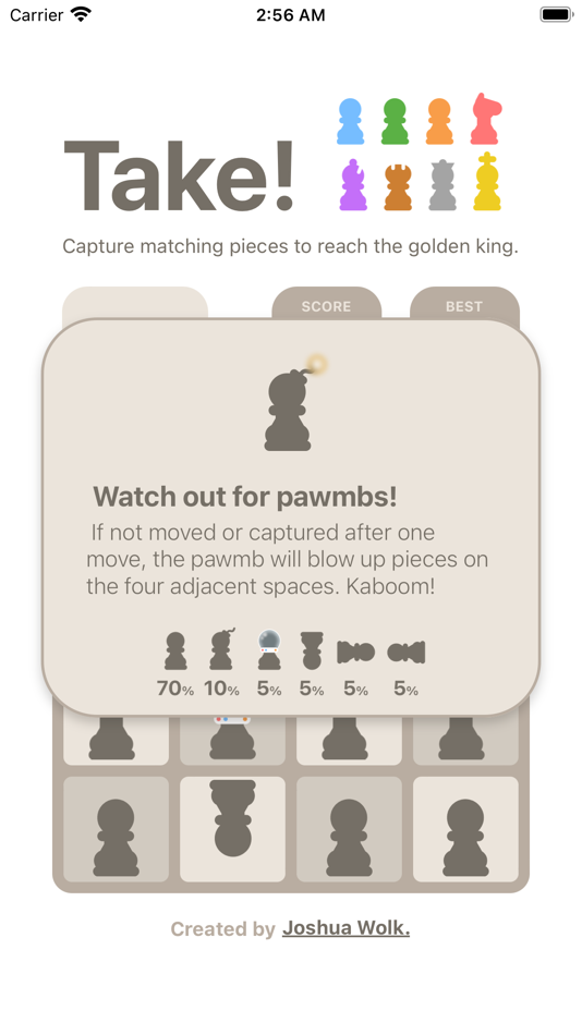 #5. Take! - A Chess Puzzle Game (iOS) By: Wolk Creative