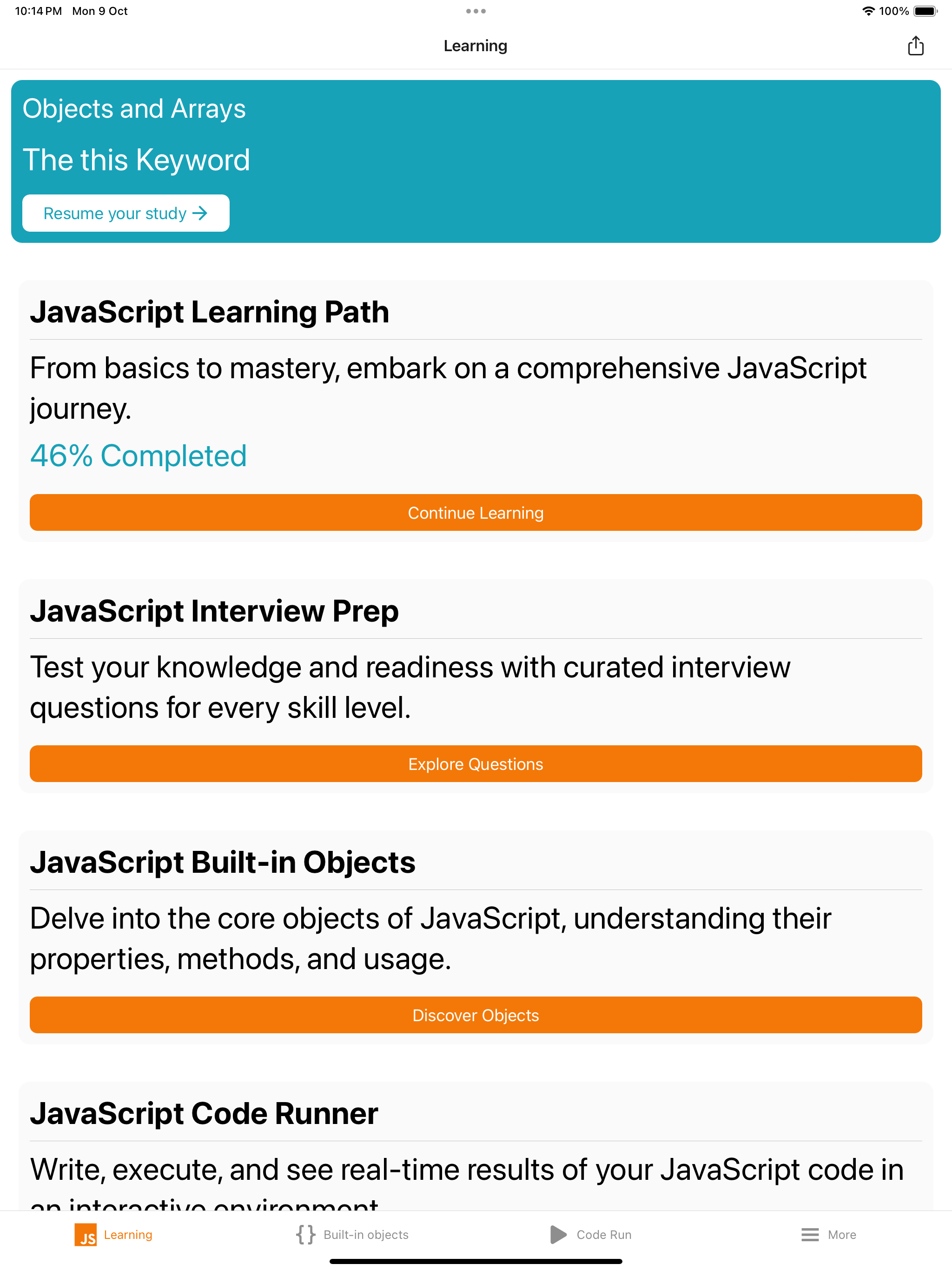 Javascript Learn & Code editor
