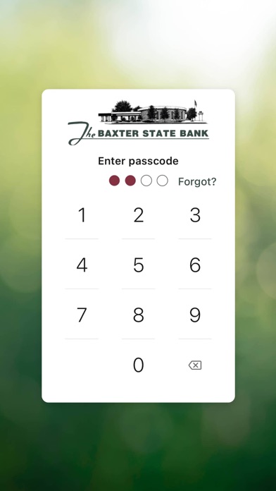 The Baxter State Bank Screenshot