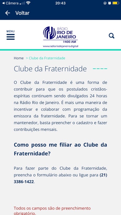 Rádio Rio de Janeiro Oficial Screenshot