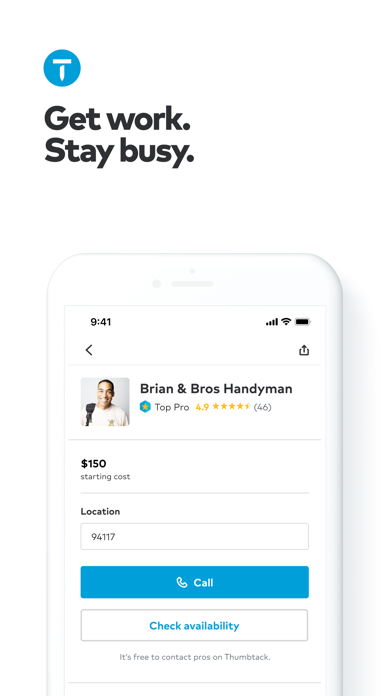 Thumbtack for Professionals Screenshot