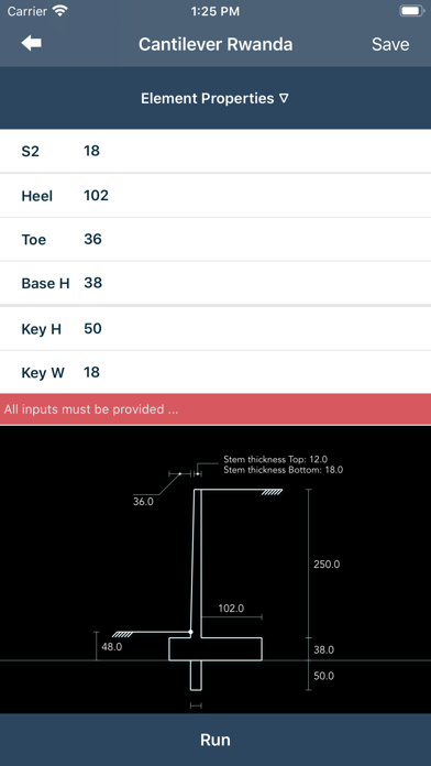 Cantilever Retaining Wall Screenshot