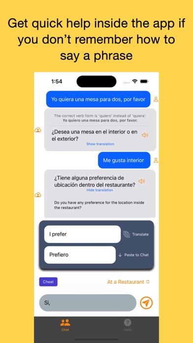 Spanish Chat Screenshot