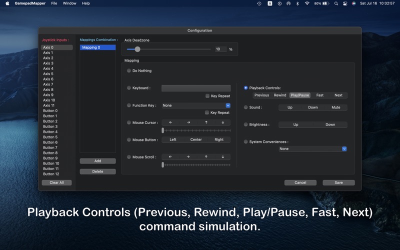 Gamepad Mapper Screenshot