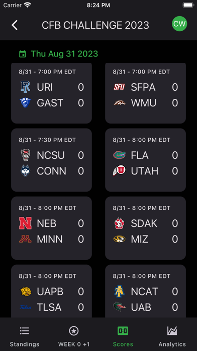 CFB Challenge Screenshot