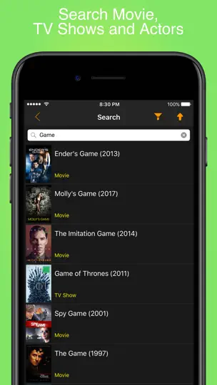 Capture d'écran de My Movies & TV Shows Watchlist sur iPhone 9