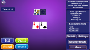 Blackjack Trainer: All in one screenshot