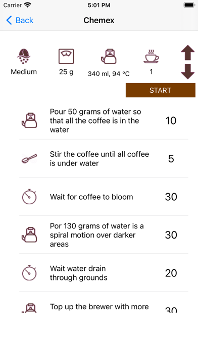 Coffee brew timers Screenshot
