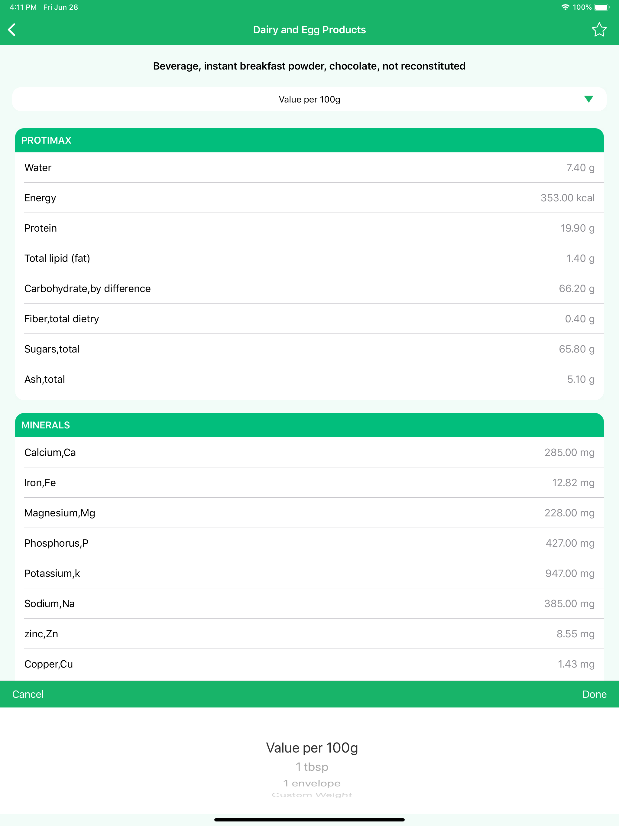 Nutrition Data - Food Calorie