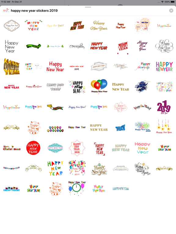 wish New Year stickers 2019 iPad screenshot