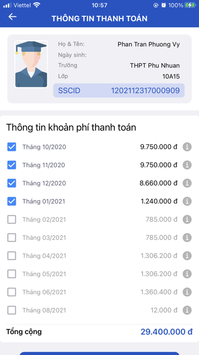 Học phí - SSC Screenshot