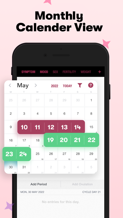 Menstruatie Ongesteld Kalender iPhone app afbeelding 3