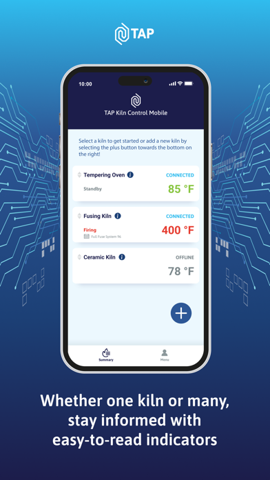 TAP Kiln Control Mobile Screenshot