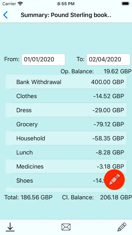 Pocket CashBook