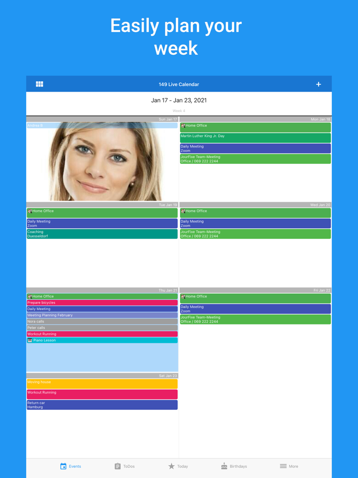 149 Live Calendar and ToDo list