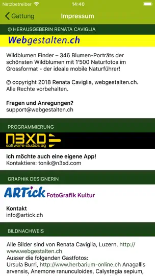 Screenshot von Wildblumen Finder Schweiz auf dem iPhone 10