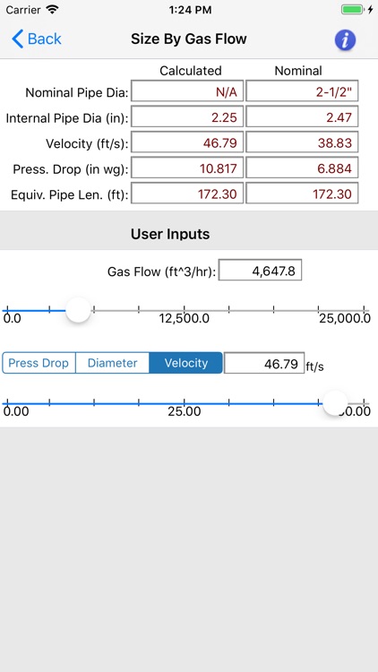 HVAC Pipe Sizer - Gas Low screenshot-3