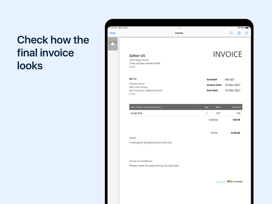 Screenshot #6 pour Invoice Generator - Zoho