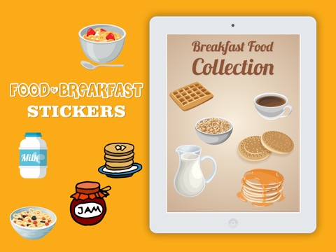 Food and Breakfast Stickersのおすすめ画像2