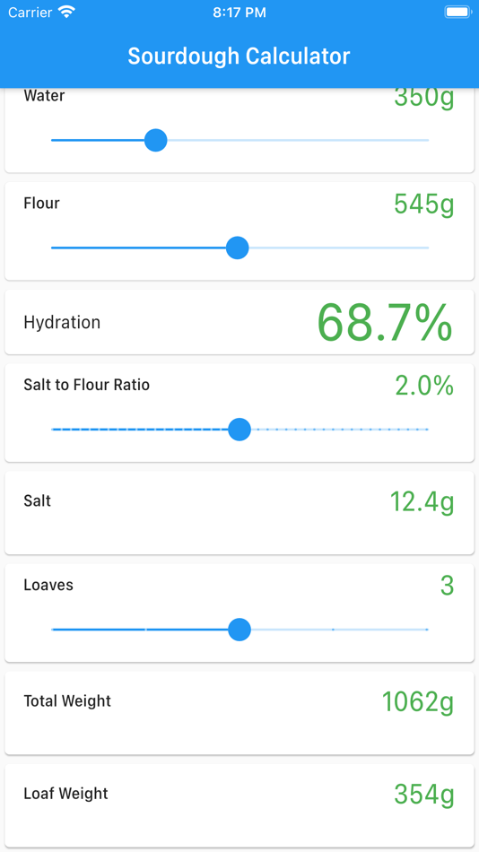 Sourdough Hydration Calc - 2.0.0 - (iOS)