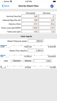 hvac pipe sizer - steam iphone screenshot 2