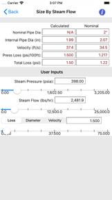 HVAC Pipe Sizer - Steam screenshot