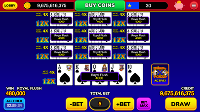 MyVegas Video Poker Screenshot