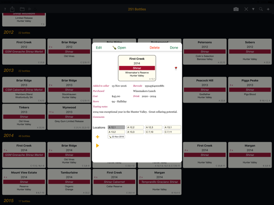 Personal Wine Cellar Database iPad screenshot 6 - Food & Drink app