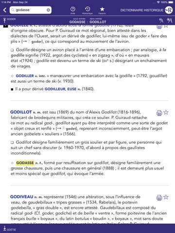 Dictionnaire Robert Historique iPad screenshot