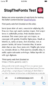 StopTheFonts iphone bilder 2