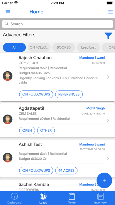 Buildesk Real Estate CRM Screenshot
