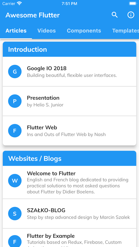 Awesome Flutter - Tutorials - 1.0.3 - (iOS)