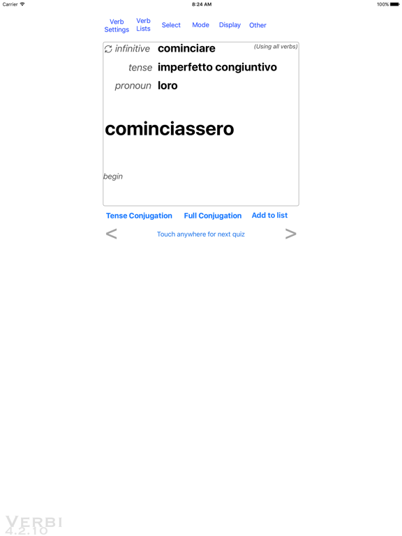 Screenshot #5 pour Verbi - Italian Verb Trainer